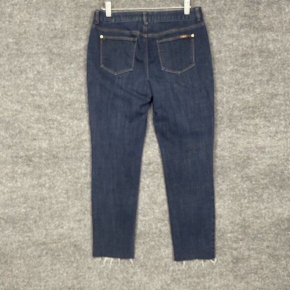 Chicos Jeans Womens 0 Small 4 Blue So Slimming Girlfriend Ankle Raw Hem Stretch - Picture 4 of 13